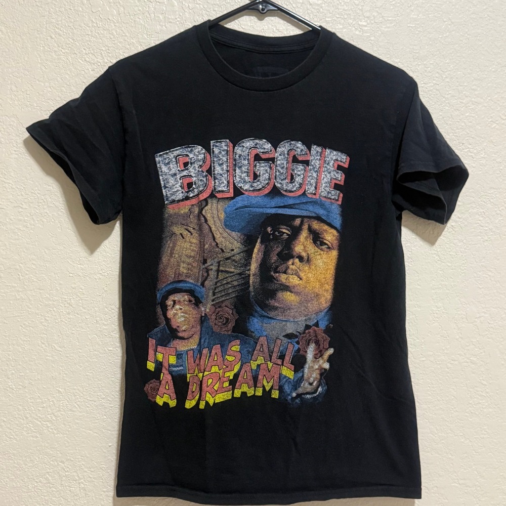 The Notorious BIG Biggie Smalls It Was All A Dream Black Graphic T-Shirt Small